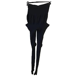 Limi Feu Medias de lana acanaladas negras con recortes