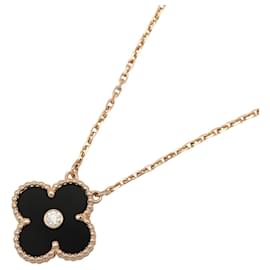Van Cleef & Arpels Vintage Alhambra Onyx Necklace