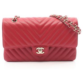 Borsa a Spalla Chanel Chevron V-Stitch Double Flap