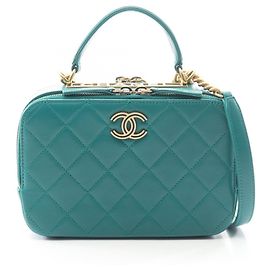 Borsa a mano Chanel Matelassé in pelle verde