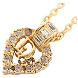 Collana a cuore con strass placcata oro Christian Dior