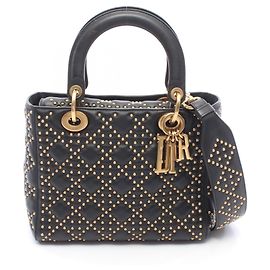 Christian Dior Dior LADY DIOR Borsa 2-Way con borchie