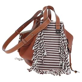 Bolso de mano LOEWE Hammock Small de piel 2way Marrón Plata Auth 191725SAM - Loewe