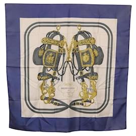 HERMES Foulard Carré 90 BRIDS De GALA Seta Blu Auth bs36346 - Hermès