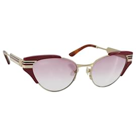 Gafas de sol GUCCI Metal Rojo Oro Auth bs36303V - Gucci