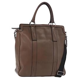 Bolso Tote BURBERRY de cuero 2way Marrón Plata Auth ka5407 - Burberry