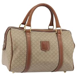 Céline CELINE Macadam Canvas Handtasche PVC Beige Gold Authentisch bs36271