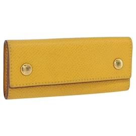 HERMES Porte-clés en cuir Serie Courchevel Jaune Auth 191163M - Hermès