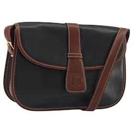 Bolso de Hombro CELINE de Cuero Negro Marrón Auth ep15389 - Céline