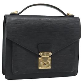 LOUIS VUITTON Epi Monceau 28 Borsa Nera M52122 LV Auth ep15595