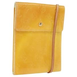 LOUIS VUITTON Monogram Vernis Walker Wallet Lime Yellow M91074 LV Auth ep15446