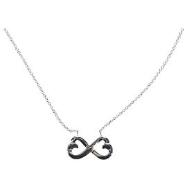 Autre Marque Collana Double Rubbing Heart TIFFANY&Co. Argento Ag925 Autentica am12119M
