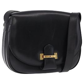Céline Borsa a Spalla CELINE in Pelle Nera con Dettagli Oro Auth 193055