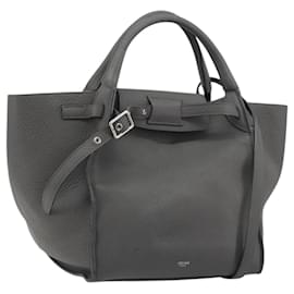 Céline CELINE Big Bag Small Hand Bag Pelle 2way Grigio Argento Auth ep15408V