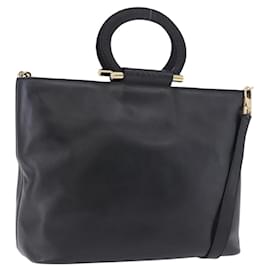 CELINE Handtasche aus Leder 2way Schwarz Goldfarben Authentisch ka5384V - Céline