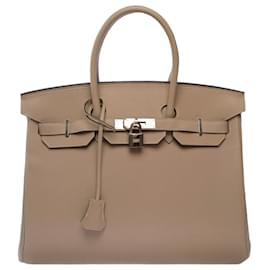 HERMES Birkin 35 Tasche aus grauem Leder - 103760 - Hermès