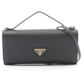 Borsa a tracolla in pelle Saffiano con logo triangolo Prada