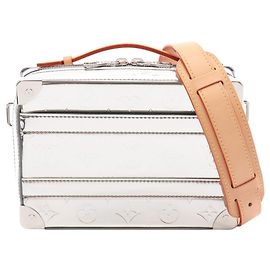 Borsa a mano in pelle argentata Louis Vuitton