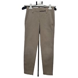 Pantalones de algodón beige Brunello Cucinelli