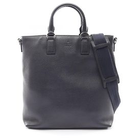 Borsa Tote 2-Way in pelle blu navy Gucci