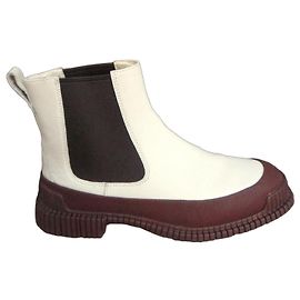 Autre Marque Botines Chelsea Camper en piel blanco y burdeos
