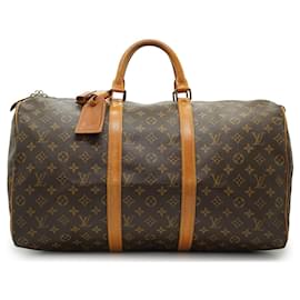 Louis Vuitton Borsa da viaggio Keepall 50 in tela monogram marrone vintage