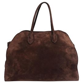 The row Tote Margaux 17 in pelle morbida marrone