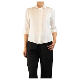 Autre Marque Blusa de lino blanca - talla UK 10