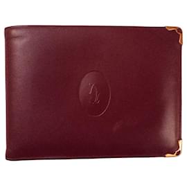 Cartier Must Burgundy Leather Bi-fold Wallet