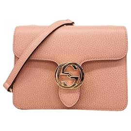 Borsa a tracolla in pelle Gucci Interlocking G