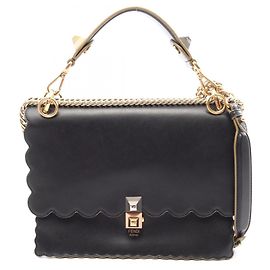 Borsa in pelle Fendi Kanai Medium