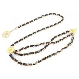 Chanel Gürtel mit Kette in Schwarz und Gold