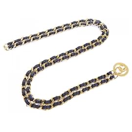 Chanel Gürtel mit Kette in Schwarz und Gold