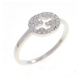 Anello a fascia Gucci in oro bianco e diamanti