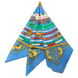 Hermès Blue Astrologie Dies et Hore Silk Handkerchief