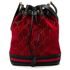 Bucket Gucci Red GG Velvet Web