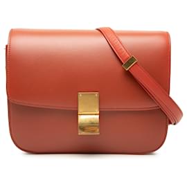 Celine Orange Medium Calfskin Classic Box - Céline