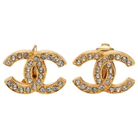 Orecchini a clip Chanel Gold CC placcati oro e strass