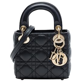 Lady Dior in micro agnello cannage nero Dior
