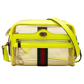 Bolso bandolera Gucci Yellow Mini PVC Web Ophidia
