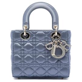 Dior Blue Small Satin Cannage Swarovski Lady Dior