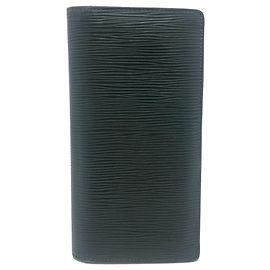 Cartera larga de cuero Epi verde oscuro Louis Vuitton