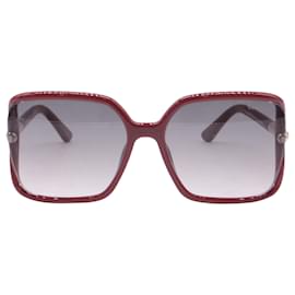 Tom Ford Solange-02 60MM eckige Sonnenbrille aus rotem Acetat
