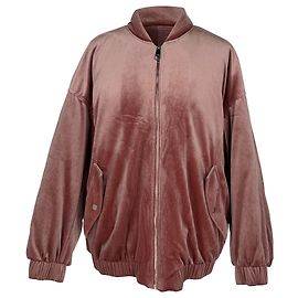 Chaqueta bomber con cremallera Hugo Boss en terciopelo rosa