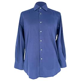 Camicia Prada con bottoni in cotone blu navy