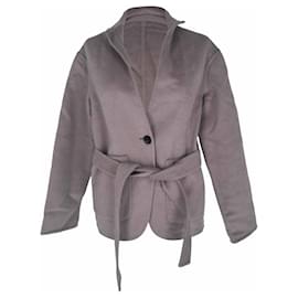 Blazer con cinturón Gucci en lana gris