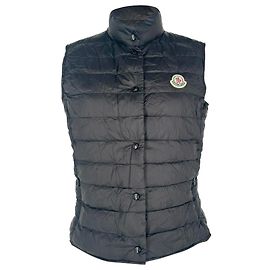 Moncler Liane Weste mit Knöpfen aus schwarzem Polyamid