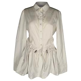 Vestido corto evasé con botones Alexander Mcqueen en algodón blanco