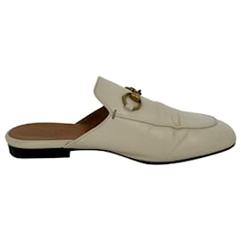 Mules Gucci Horsebit in pelle bianca