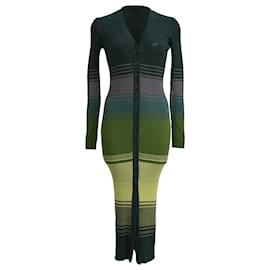 Vestido midi de punto Shoko de Staud en viscosa verde